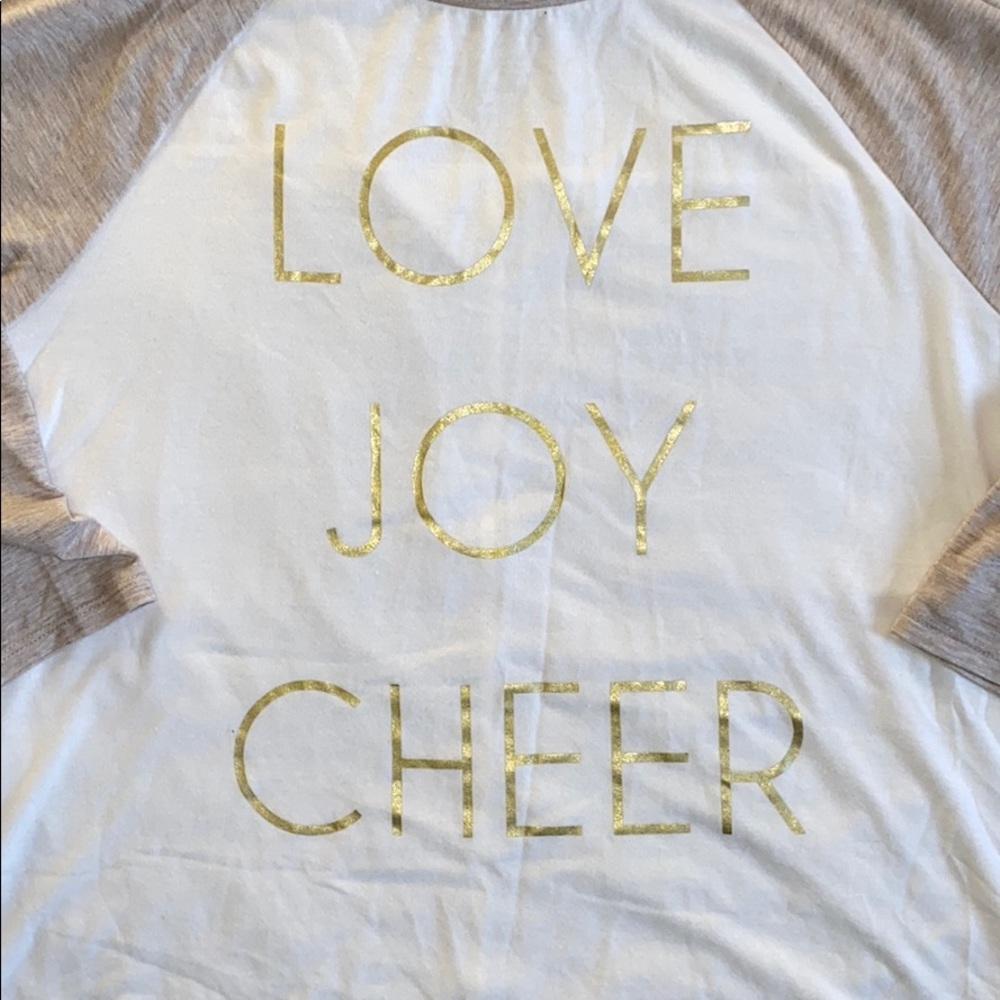 Love Joy Cheer Raglan Baseball Style 3/4 Sleeve - Picture 2 of 6